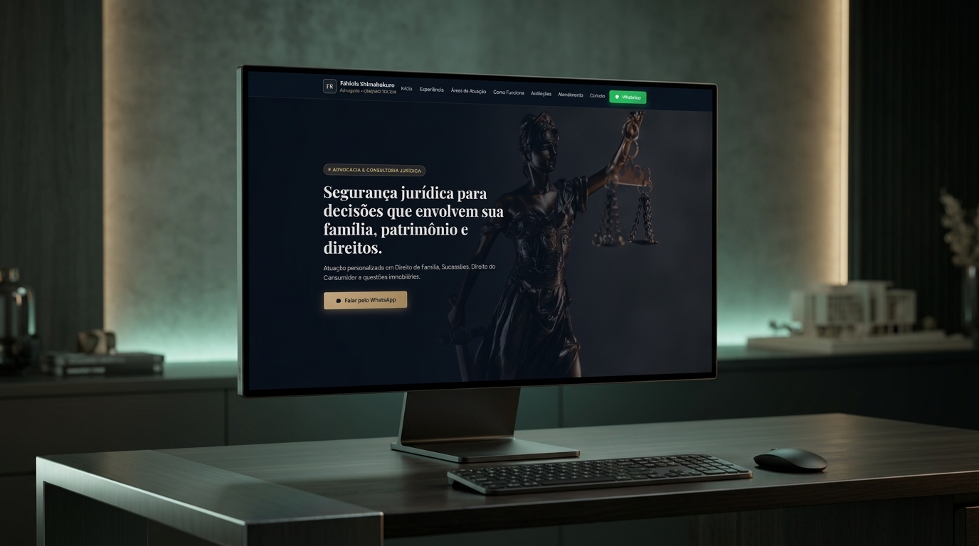 Interface Oficial do Site Dra. Fabíola Shimabukuro Advocacia